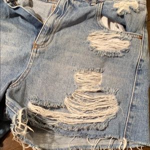 Topshop Shorts - Topshop Moto Mom Distressed Jean Shorts Topshop Shorts - Topshop Moto Mom Distressed Jean Shorts